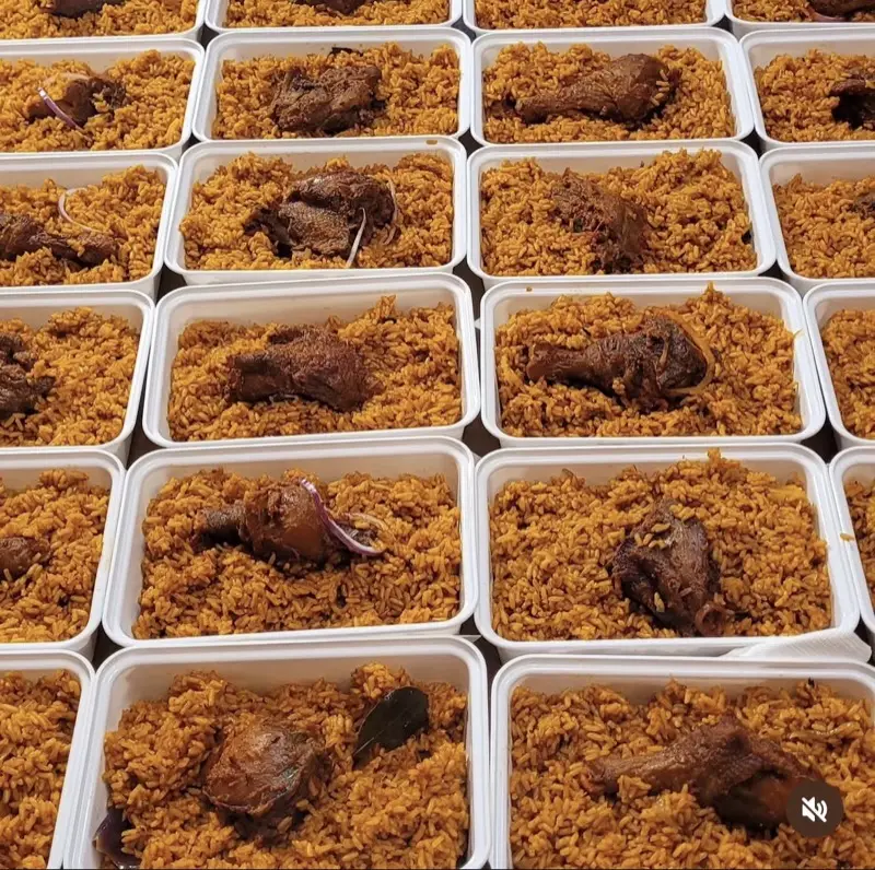OddySamm's jollof rice catering trays for events in Winnipeg